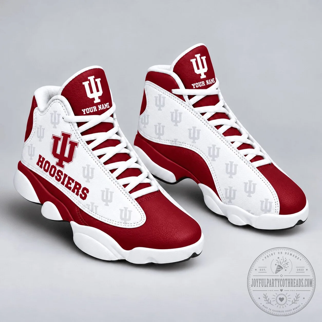 Indiana Hoosiers Personalized Football Fan High Top Sneakers 1 Indiana Hoosiers Personalized Football Fan High Top Sneakers