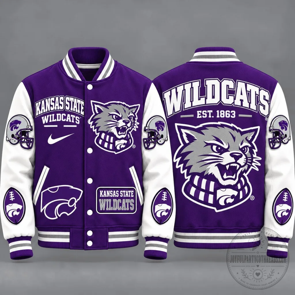 Kansas State Wildcats NCAA Vintage Football Varsity Letterman Jacket Kansas State Wildcats NCAA Vintage Football Varsity Letterman Jacket