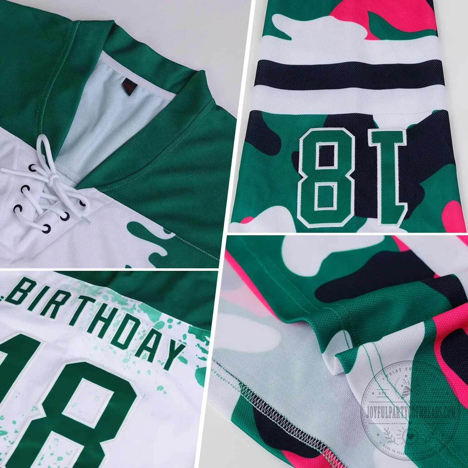 Custom Blue Pink White Melting Gradient Liquid Lace Neck Hockey Jersey 9 Custom Blue Pink White Melting Gradient Liquid Lace Neck Hockey Jersey