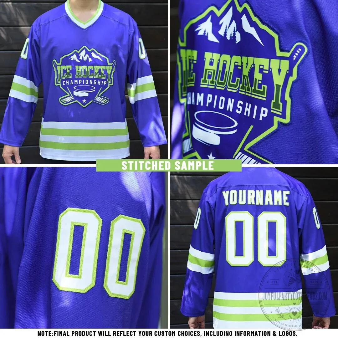 Custom Blue Pink White Melting Gradient Liquid Lace Neck Hockey Jersey 10 Custom Blue Pink White Melting Gradient Liquid Lace Neck Hockey Jersey