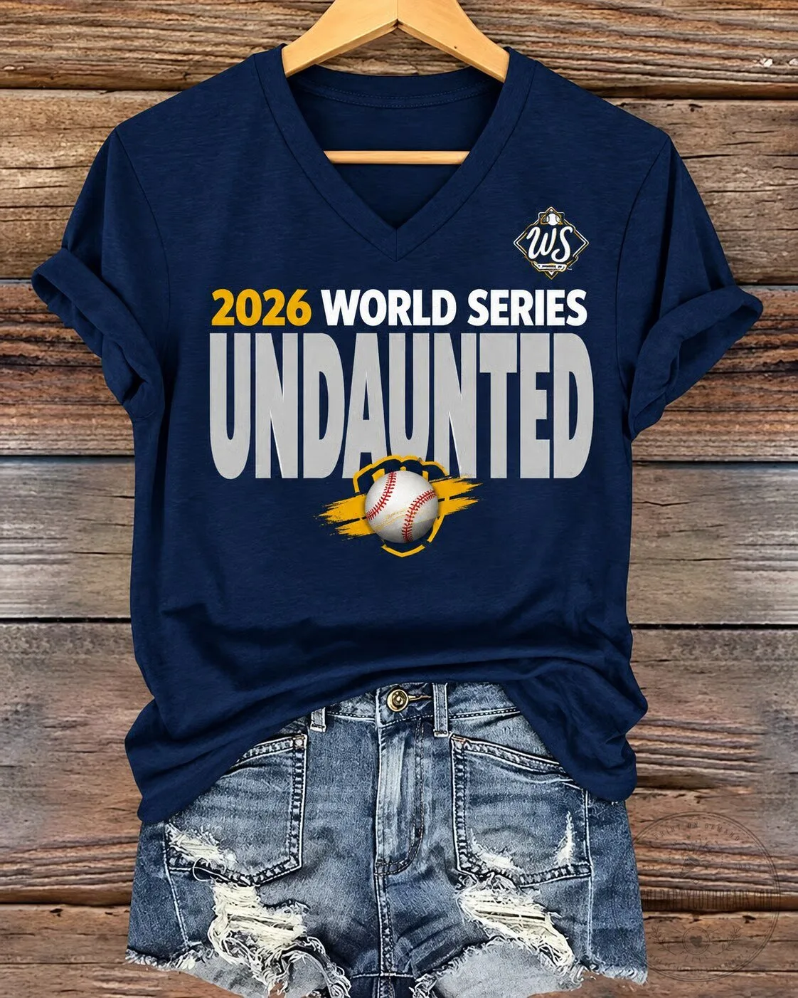 2026 World Series Undaunted Baseball V-Neck T-Shirt