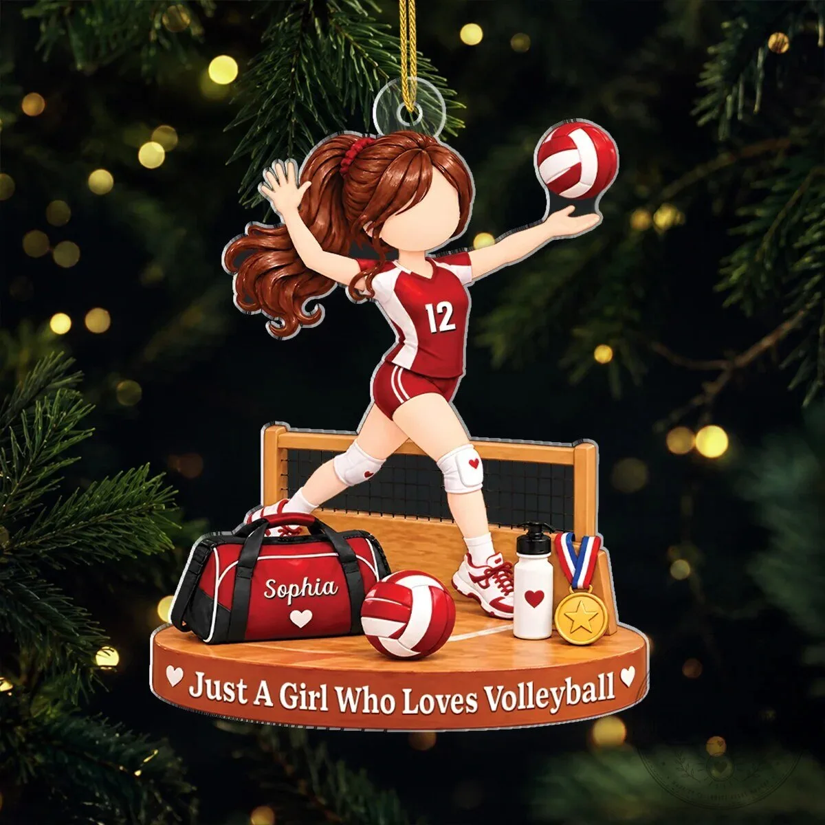 Custom Volleyball Girl Christmas Tree Ornament – Perfect Gift for Her