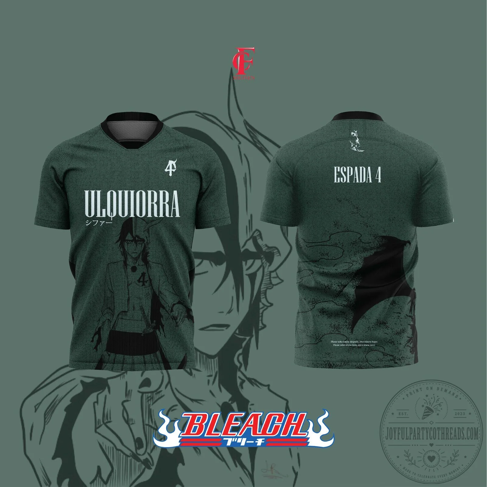 Bleach Ulquiorra Cifer Espada Four Anime Manga Soccer Jersey 1 Bleach Ulquiorra Cifer Espada Four Anime Manga Soccer Jersey