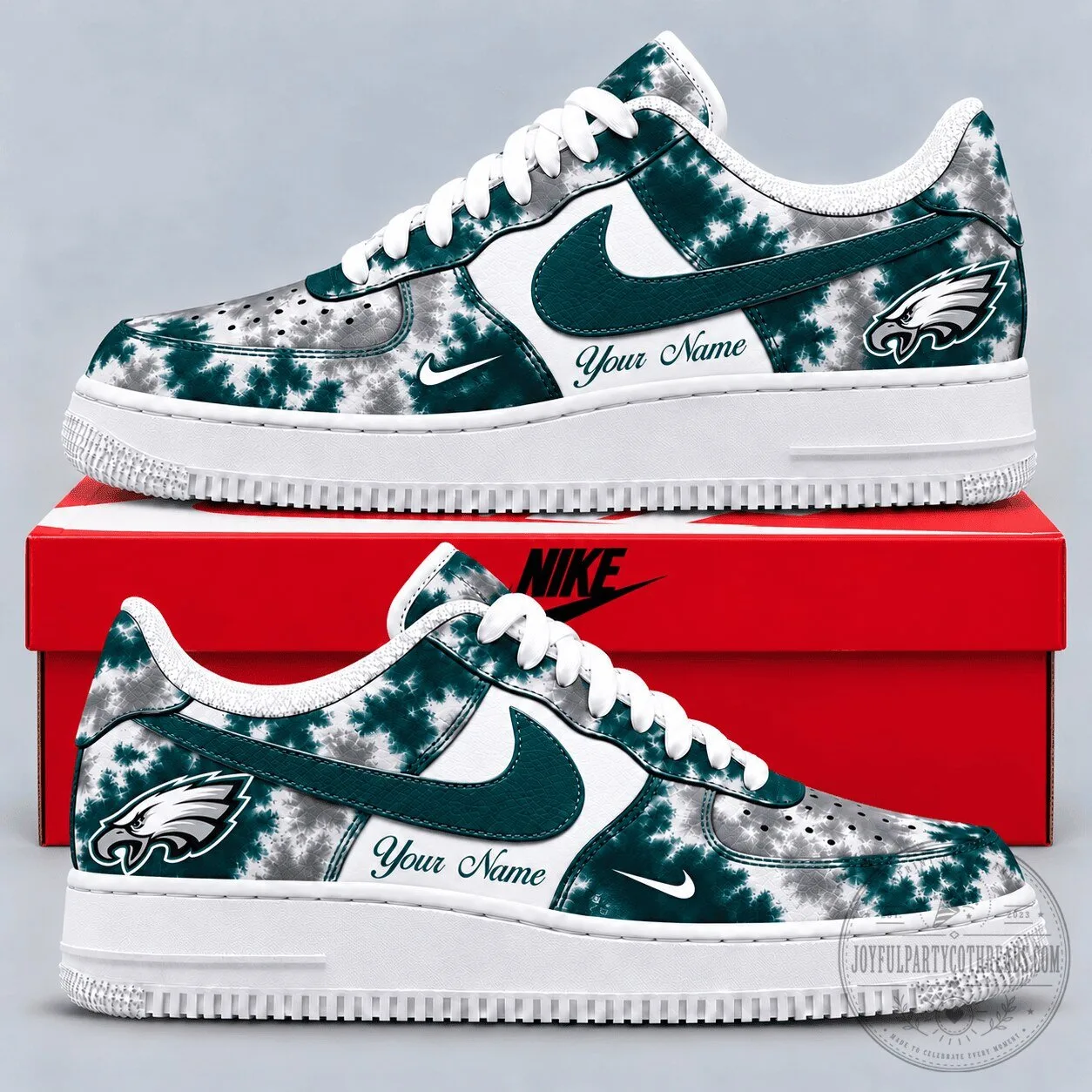 Philadelphia Eagles Tie Dye Game Day Custom Name Sneakers Shoes 1 Philadelphia Eagles Tie Dye Game Day Custom Name Sneakers Shoes