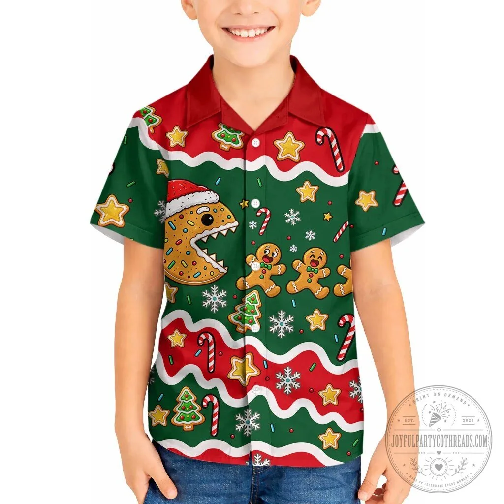 Christmas Pac-Man Gingerbread Man Candy Cane Holiday Hawaiian Shirt 10 Christmas Pac-Man Gingerbread Man Candy Cane Holiday Hawaiian Shirt