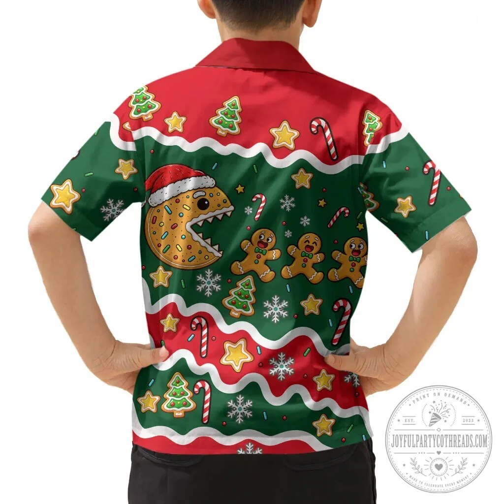 Christmas Pac-Man Gingerbread Man Candy Cane Holiday Hawaiian Shirt 11 Christmas Pac-Man Gingerbread Man Candy Cane Holiday Hawaiian Shirt