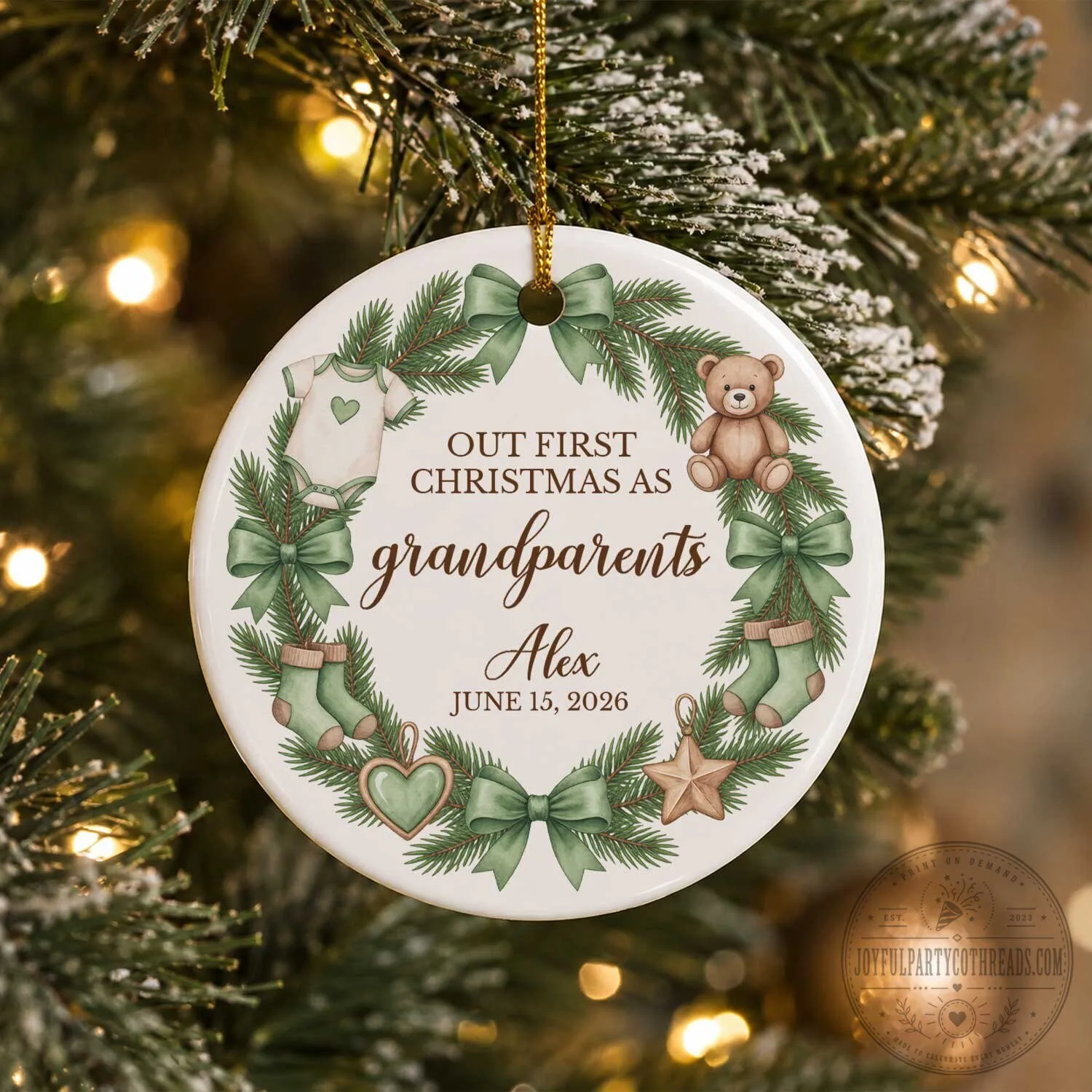 Our First Christmas As Grandparents Personalized Baby Name Ornament 6 Our First Christmas As Grandparents Personalized Baby Name Ornament