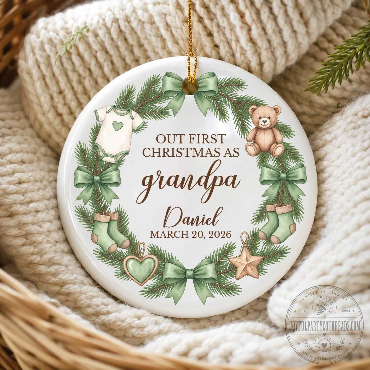 Our First Christmas As Grandparents Personalized Baby Name Ornament 7 Our First Christmas As Grandparents Personalized Baby Name Ornament