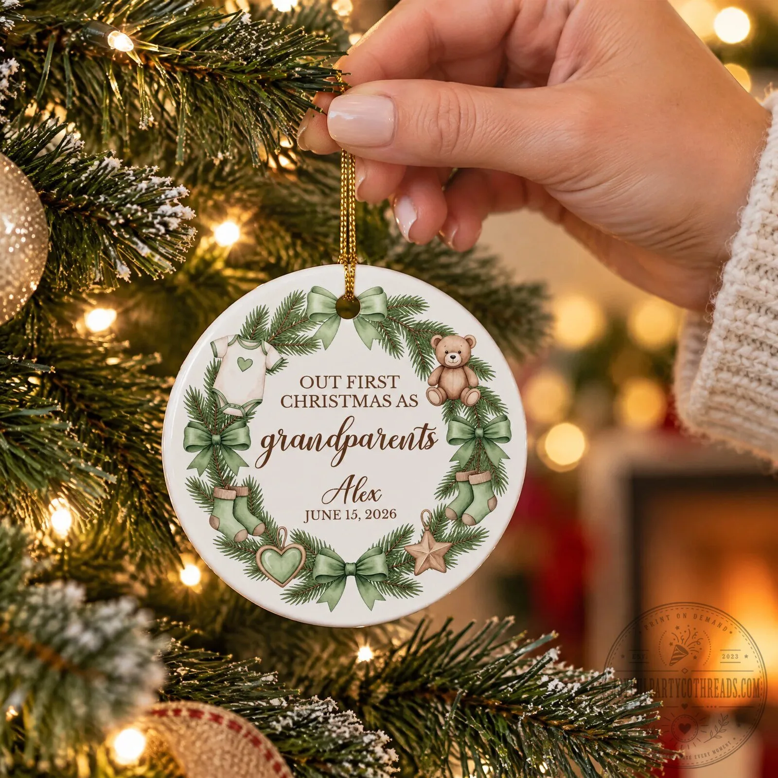 Our First Christmas As Grandparents Personalized Baby Name Ornament 8 Our First Christmas As Grandparents Personalized Baby Name Ornament