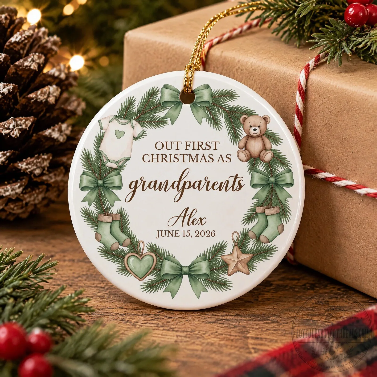 Our First Christmas As Grandparents Personalized Baby Name Ornament 9 Our First Christmas As Grandparents Personalized Baby Name Ornament