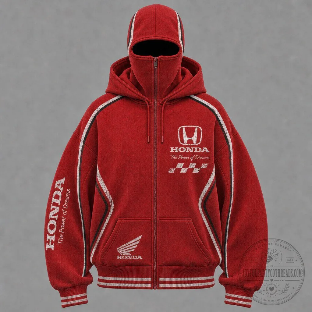 Honda Racing The Power of Dreams Motorsport Full-Zip Balaclava Hoodie Jacket