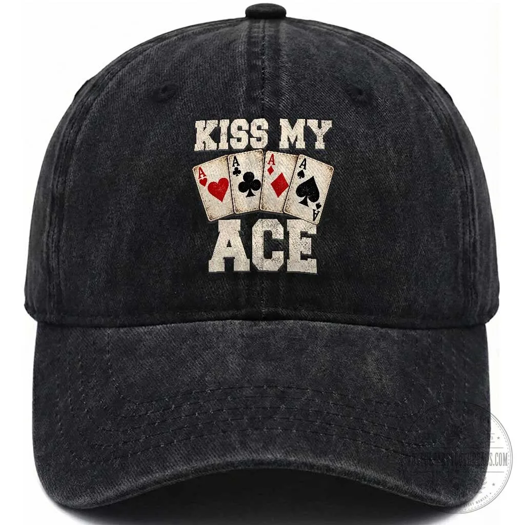 Kiss My Ace Playing Cards Funny Casino Gambling Baseball Cap