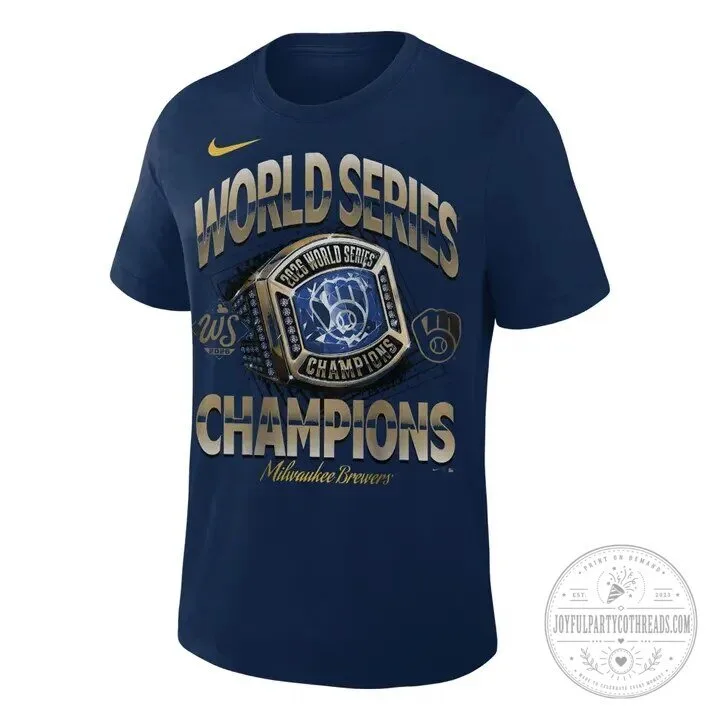 Milwaukee Brewers 2026 World Series Champions Locker Room Signature T-Shirt 7 Milwaukee Brewers 2026 World Series Champions Locker Room Signature T-Shirt