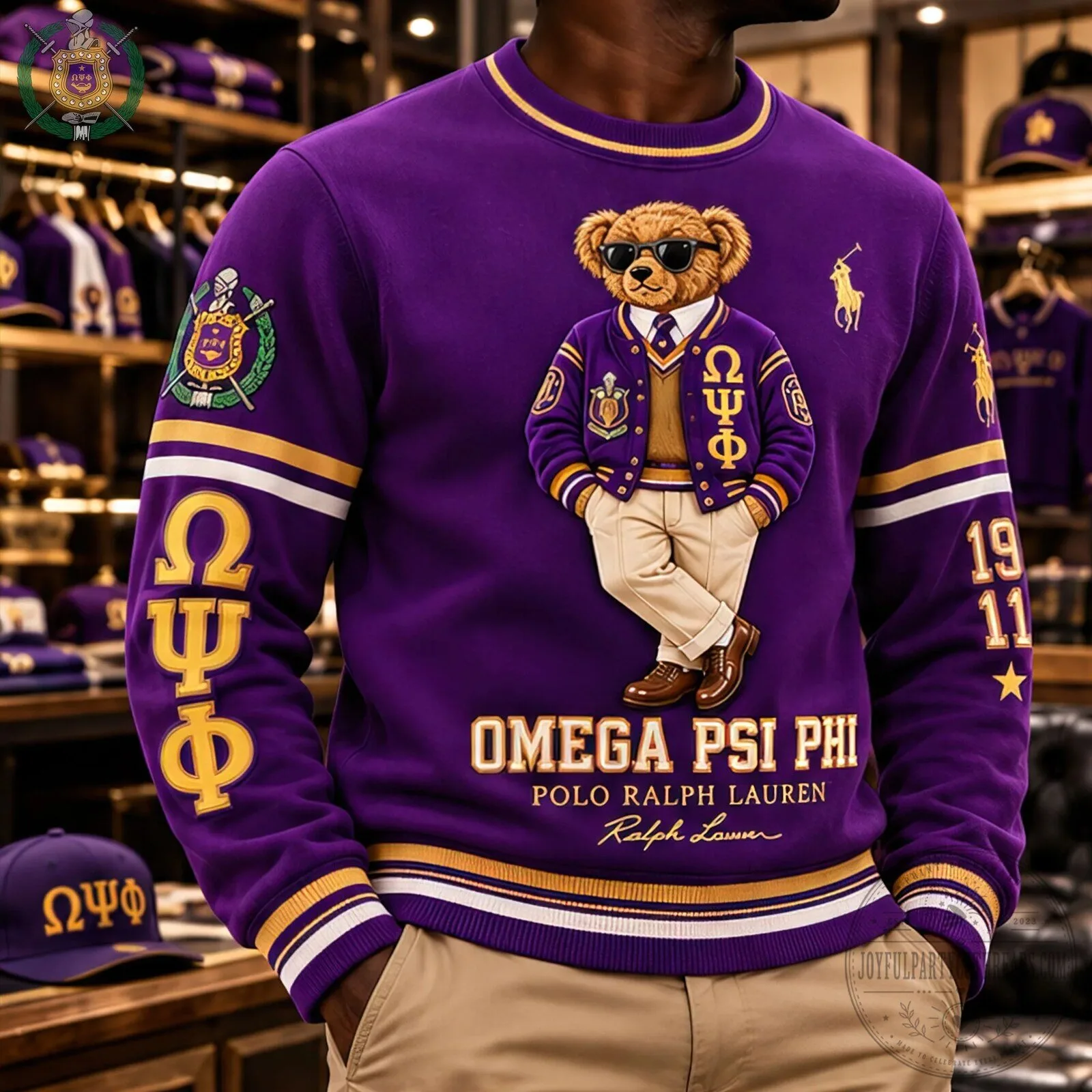 Omega Psi Phi Fraternity Polo Ralph Lauren Purple Crewneck Sweatshirt 6 Omega Psi Phi Fraternity Polo Ralph Lauren Purple Crewneck Sweatshirt