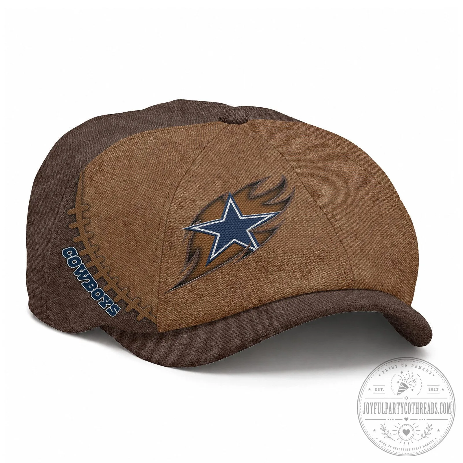 Dallas Cowboys Football Team Logo Brown Newsboy Cap for Men and Women