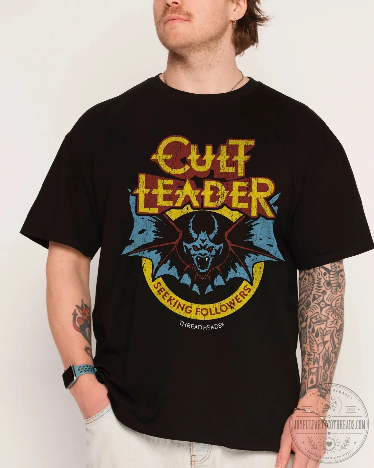 Cult Leader Seeking Followers Bat Demon Graphic Print Brown T-Shirt 5 Cult Leader Seeking Followers Bat Demon Graphic Print Brown T-Shirt