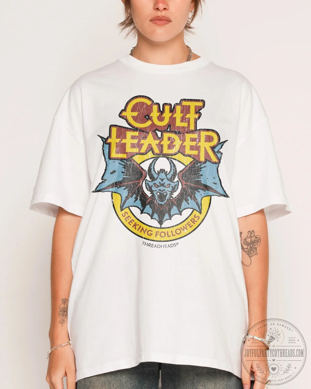 Cult Leader Seeking Followers Bat Demon Graphic Print Brown T-Shirt 7 Cult Leader Seeking Followers Bat Demon Graphic Print Brown T-Shirt
