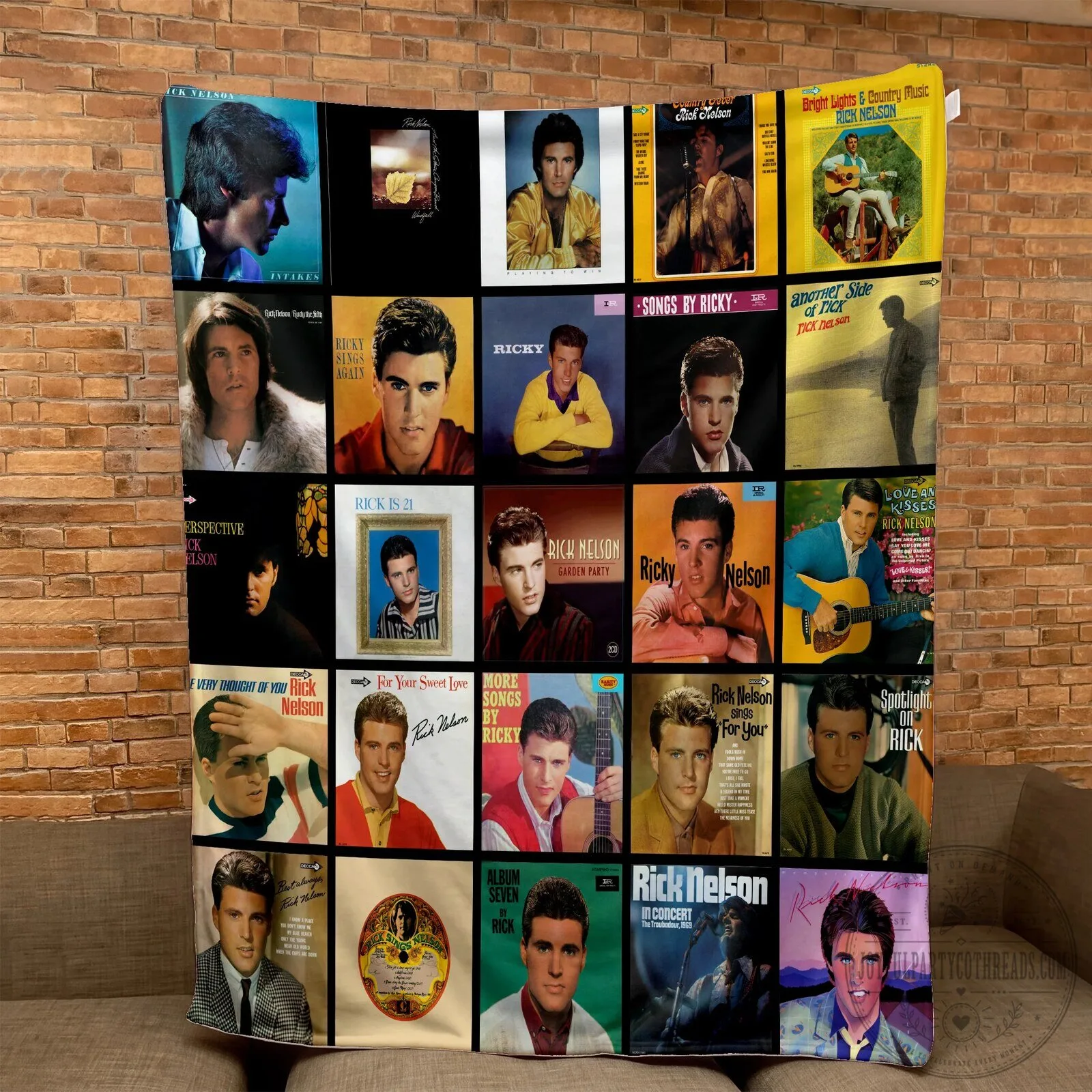 Ricky Nelson Albums Collage Sherpa Blanket - Soft Cozy Throw for Music Fans 5 Ricky Nelson Albums Collage Sherpa Blanket - Soft Cozy Throw for Music Fans