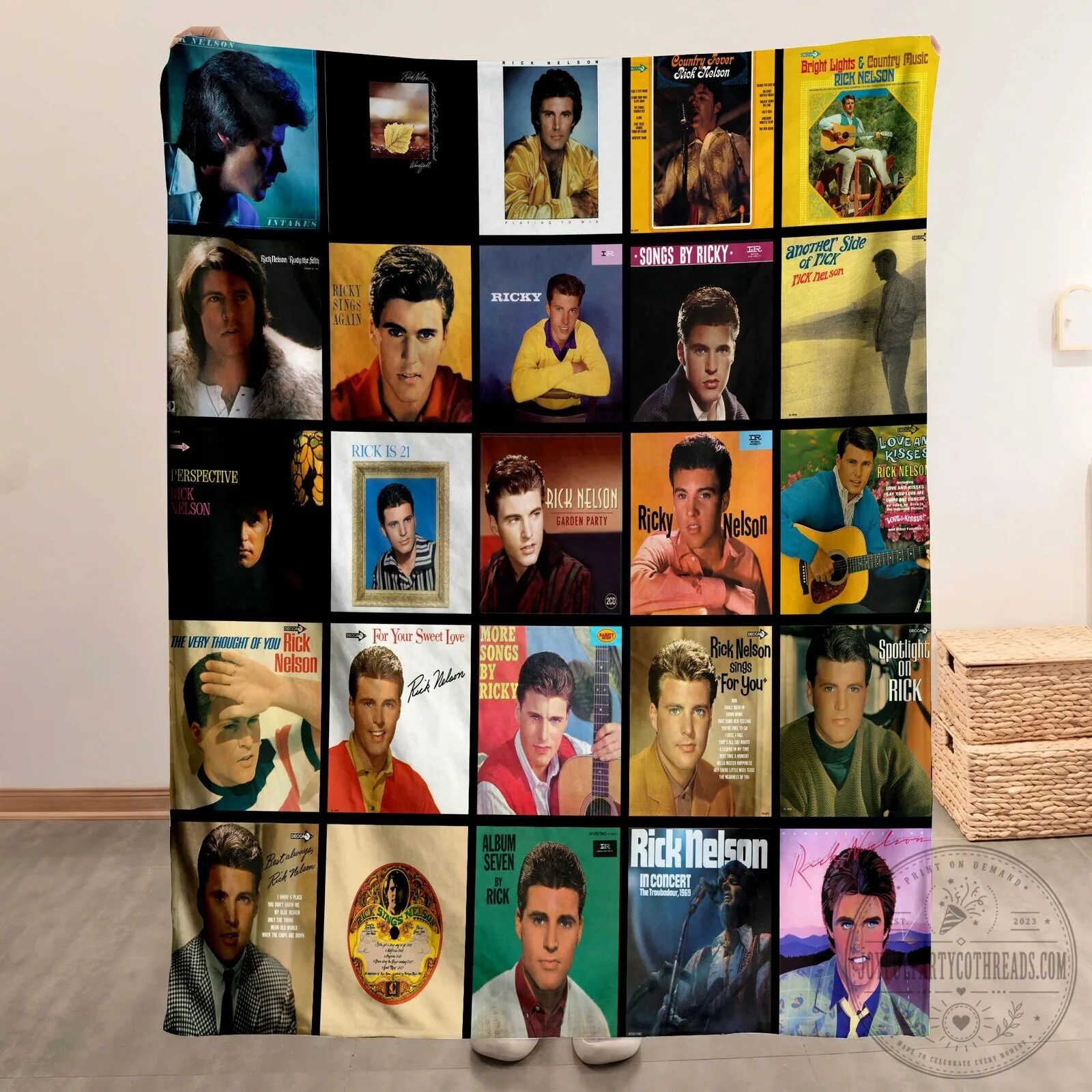 Ricky Nelson Albums Collage Sherpa Blanket - Soft Cozy Throw for Music Fans 7 Ricky Nelson Albums Collage Sherpa Blanket - Soft Cozy Throw for Music Fans
