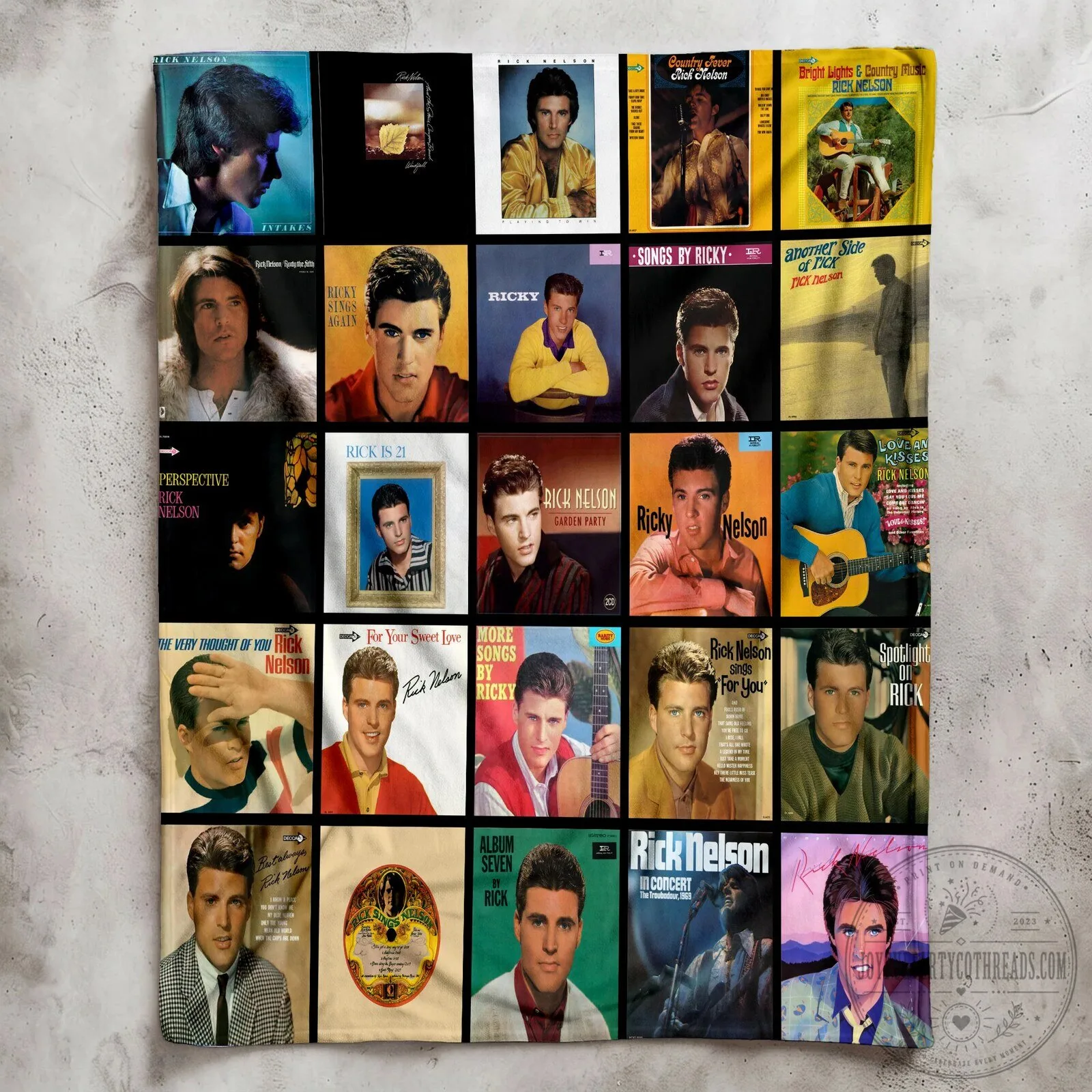 Ricky Nelson Albums Collage Sherpa Blanket - Soft Cozy Throw for Music Fans 8 Ricky Nelson Albums Collage Sherpa Blanket - Soft Cozy Throw for Music Fans