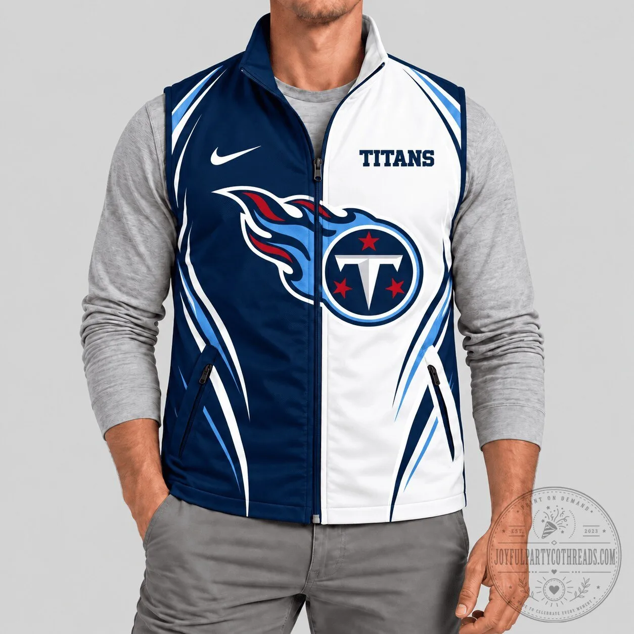 Tennessee Titans NFL Football Team Logo Full-Zip Vest