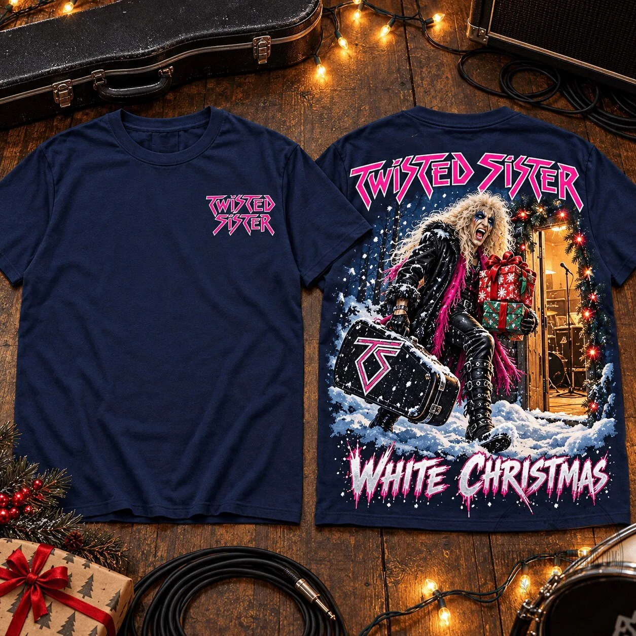 Twisted Sister White Christmas Snowy Holiday Rock Band T-Shirt 1 Twisted Sister White Christmas Snowy Holiday Rock Band T-Shirt